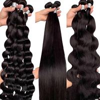 Mèches de Cheveux Humains Brésiliens Bruts en Gros, Tissage de Cheveux Vierges Bruts à Cuticules Alignées, Extensions de Cheveux Humains Doublement Tirés à Bon Marché