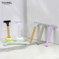 Vente en gros de rasoirs de voyage jetables pour hommes, produits de rasage pour hôtels et compagnies aériennes, emballage personnalisé, kit de rasage