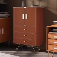 Meuble de rangement moderne et élégant, console en similicuir, grande capacité, gain de place, pour hôtel, appartement, salon