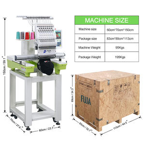 Máquina de bordado plana comercial de una sola cabeza 12 15 agujas bolsa gorras sombrero ropa vestido largo 1 cabeza máquina de bordado - Product Image 6