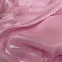 Tissu en gros 64gsm Satin brillant Liquide doux Soie cristalline Organza Chatoyant Tissu de mariée pour chemisiers/robes ou imprimé