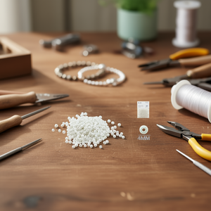 Perline di semi di mais bianche cremose da 4 mm, 50 g, per la creazione di gioielli - Product Image 3