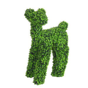 DW1-5 3D ornement PE vert herbe grand chien plante modélisation animaux topiaires artificiels pour la décoration de jardin extérieur - Product Image 3