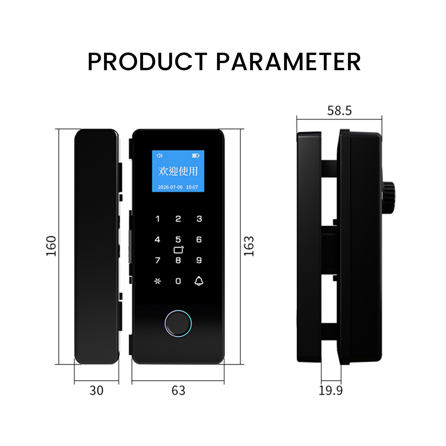No Drill Tuya Smart Glass Door Lock Fingerprint Digital Password IC Card Access Control Keyless Office Frameless Door Lock · image 6