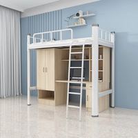 Lit superposé moderne en métal avec escalier pour hôpital, dortoir, école, hôtel, appartement ou chambre à coucher - Vente en gros
