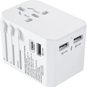 Adaptador universal para viagem, carregador de parede AC internacional PD 45W, adaptador para viagens, EUA, Europa, UE, AU, AU, GaN