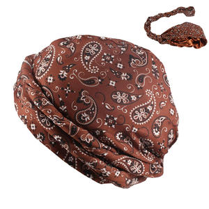 Sombreros de turbante para hombre, estampado africano, elástico, informal, para hombre y mujer, pañuelo africano que combina con todo, gorra de manga Amoeba - Product Image 3