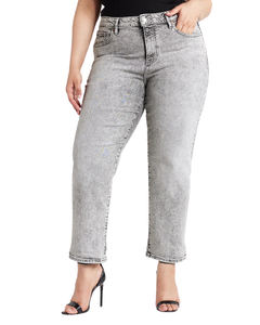 Pantalones casuales de alta calidad para mujer Jeans de mezclilla Boyfriend destruidos Tallas grandes Jeans ajustados <span class=keywords><strong>grises</strong></span> de tiro alto - Product Image 1