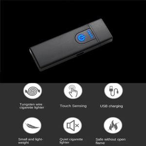 Portable Small USB Rechargeable Plastic Windproof Durable Minimalist Design Electronic Torch <b>Lighter</b> 1300 Flame Cigarette - Product Image 3