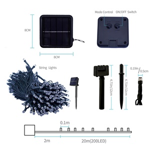 Năng Lượng Mặt Trời Giáng Sinh Ngoài Trời Không Thấm Nước Vườn Chuỗi Đèn 72ft 200 <span class=keywords><strong>LED</strong></span> 8 Chế Độ Cổ Tích Đèn Cho Xmas Sân Hiên Cắm Trại Trang Trí - Product Image 2
