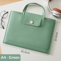 Maletín de Negocios de Lujo, Bolsa de Mano de PU Suave para Oficina, con Cierre de Botón a Presión, Impermeable, Almacenamiento de Archivos A4, Forro de Nailon Personalizado