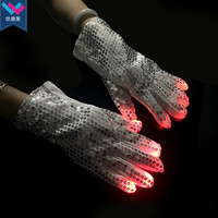 Guantes LED con Lentejuelas Brillantes para Fiestas, Baile, Acción de Gracias, Halloween, Navidad - Accesorios de Escenario Más Vendidos