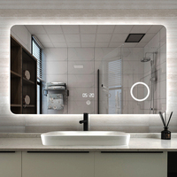 Modern LED Aluminum Alloy Frame Oval Bathroom Vanity Sensor Touch Switch Backlit Lights Wall-Mounted Salon Living Room Hotel