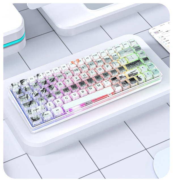 Xinmeng X84 Wireless Mechanical Keyboard Three-mode Customized Keyboard High Transparency Hot-swappable Gaming Keyboard