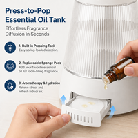 Humidificateur d'air silencieux USB en plastique pour bureau, avec réservoir d'eau inférieur à 0,5 L, faible consommation d'énergie, lumière ambiante pour la maison et le bureau