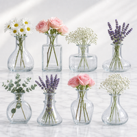 Ensemble de 8 vases en verre transparent de qualité supérieure, sans plomb, mini vases en cristal de luxe pour la décoration de la maison et les mariages