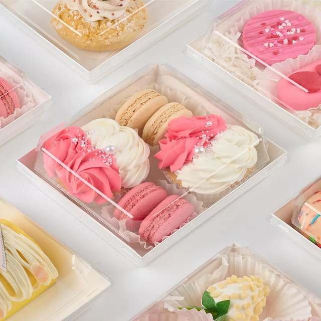 Clear Plastic PET Clamshell Disposable Punnets Container for Cake Biscuit Vegetable Cookie Blister Packaging Box