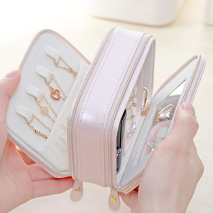Caja de Joyería Personalizada en Oferta, Caja de Joyería Portátil con Capas de Cuero y Terciopelo - Product Image 3