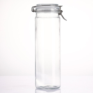 Extra Large 2-Liter Clear Glass Jar with Lid Tall <strong>Skinny</strong> Style for <strong>Pasta</strong> and Spaghetti - Product Image 3