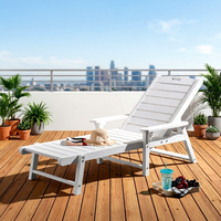 Chaise longue avec dossier réglable, chaise longue-lit en polyéthylène résistant aux intempéries, adaptée pour le bord de la piscine, la véranda, la terrasse