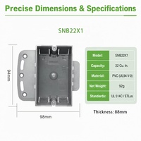 Boîte de jonction en PVC BAREP SNB22X1, norme américaine, 21,8 pouces cubes, homologuée ETLus, UL 514C, UL94 V0, boîte électrique non métallique pour câblage de conduits