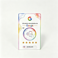 Tarjeta NFC Personalizada con Chip RFID 213/215/216, Resistente a Rayones, para Reseñas de Google, para Comercios, Salones y Hoteles