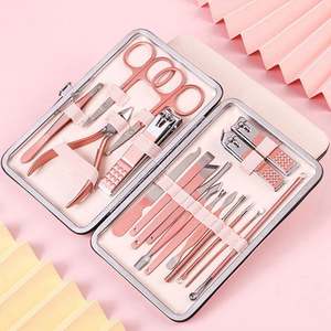<span class=keywords><strong>Set</strong></span> <span class=keywords><strong>Manicure</strong></span> tagliaunghie Kit <span class=keywords><strong>Pedicure</strong></span>-18 pezzi in acciaio al carbonio strumenti per la cura delle unghie con lussuosa custodia da viaggio logo personalizzato - Product Image 6