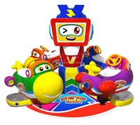 2024 Machine de jeu d'arcade à pièces d'amusement carrousel 4 places tour amusant vol avion carrousel Kiddie Ride pour les enfants