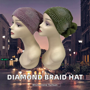 Turbante Africano con Diseño de Diamantes Trenzados MH-1250, Material de Poliéster, para Mujeres Musulmanas, Deportes, Negocios, Viajes, Playa, Pesca, Ajustable - Product Image 2