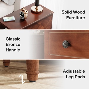 Tribesigns Moderne Massief Houten Eindtafel Volledig Gemonteerd Met Slanke Nachtkastje Voor Het Bed - Product Image 5