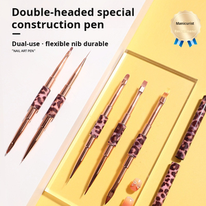 Pinceau à ongles en gel UV à double tête avec manche en métal, logo personnalisé, stylo de peinture professionnel pour salon de manucure - Product Image 5