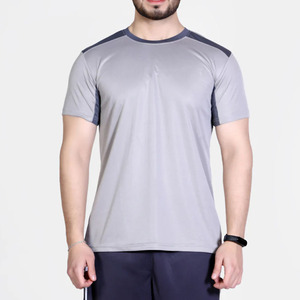 Camiseta Deportiva de Alto Rendimiento para Hombre, Manga Corta, Corte Regular, Transpirable, Ecológica, de Poliéster/Algodón Sólido - Product Image 1