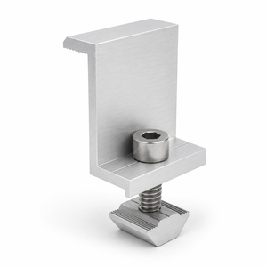 Collier de serrage robuste <span class=keywords><strong>en</strong></span> alliage d'aluminium anodisé 6005-T5 pour systèmes de montage de rails solaires, de carports et de toitures métalliques - Product Image 1