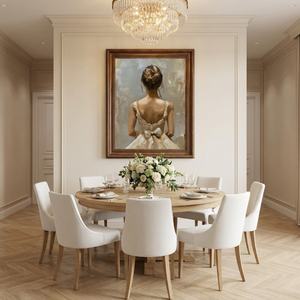 Peinture Murale Élégante de Portrait Nuptial, Décoration Murale Moderne Faite à la Main, Œuvre d'Art Texturée pour Salon, Chambre et Hôtel - Product Image 5