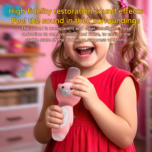 Microphone Karaoké Enfant Animaux Mignons 5.4 – Élimination du son original en un clic, Changeur de <span class=keywords><strong>Voix</strong></span> Magique, prend en charge la carte TF - Product Image 5