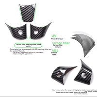 Autocollant décoratif en fibre de carbone brillante pour volant de voiture, pour Tesla Model 3/Y, pièces de modification de voiture, pièces intérieures