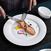 Круглая керамическая плоская тарелка PITO HoReCa OEM 6,5-12 дюймов, свадебная фарфоровая тарелка для свадьбы, ресторана, отеля