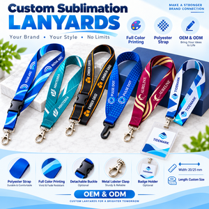Lanière personnalisée en polyester avec impression de logo, porte-badge, sangle promotionnelle pour événement, OEM ODM - Product Image 4