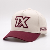 Casquette Snapback ToughRhino personnalisée avec lettres brodées en 3D, en coton premium, ajustable, bicolore, structurée, pour hommes et femmes