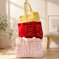 Sac fourre-tout en toile brodé avec lettres, sac à main pour femmes, sac à bandoulière en toile personnalisé pour le shopping quotidien, la mode, les voyages en plein air
