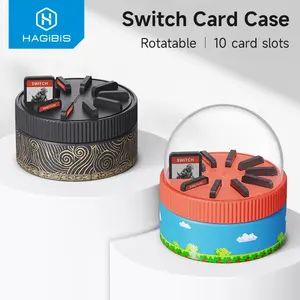 Capa de cartão giratória para cartão de jogo Hagibis com 10 espaços para cartão de jogo Criativo caixa de armazenamento para nin.tendo Switch/Lite/OLED