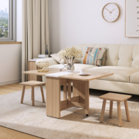 Table basse pliante multifonctionnel, meubles de salon et chambre à coucher, en bois