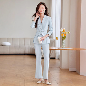 Women's Pink Suit <b>Set</b> Full Sleeve Polyester Formal Wear Spring Anti-Wrinkle <b>Office</b> Workwear - Product Image 2