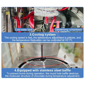 HNOC portátil de acero inoxidable pequeña máquina de fusión de chocolate Triple rueda temperamento de chocolate - Product Image 4