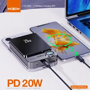 MOXOM New Advance Safety Design 15W Wireless Charging PD 20W 10000 mAh High Capacity for Different Portable Devices