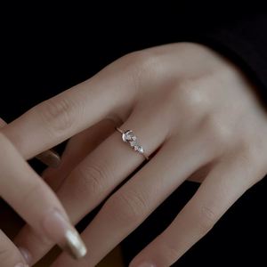 Dylam Minimalist Design Girls Cute Lovely Design Solid 925 Sterling Silver Diamond 5A Zirconia <b>Moon</b> Women Daily Wear <b>Rings</b> - Product Image 4