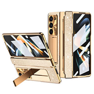 Luxe 5 PC pli couverture pour Samsung pour <span class=keywords><strong>Galaxy</strong></span> Z pli 5 plein verre matériel Film électrolytique support de téléphone inclus <span class=keywords><strong>coque</strong></span> de téléphone - Product Image 1