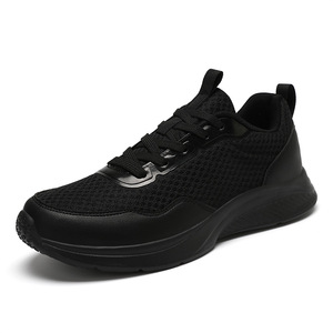 Zapatillas Deportivas Negras de Malla con Cordones, Punta Redonda, Suela de Goma Transpirable, Entresuela de EVA, para Todas las Temporadas, Venta al Por Mayor - Product Image 1