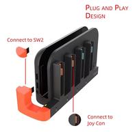 IPEGA PGSW2185 Stasiun Dok Pengisian Daya Indikator Pengisian Daya LED Pengisi Daya Magnetik Cepat Mengisi Daya hingga 4 Buah Joypad untuk Nintendo Switch 2