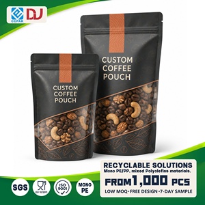 Sachet Doypack Personnalisé avec Fenêtre pour Grains de Café, Amandes et Mélange de Noix, Emballage en Vrac Prêt à la Vente pour Rôtisserie, Sachet de Collation - Product Image 1